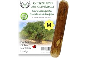 ARTISAN GIFT CO Olivenholz Kauspielzeug für Hunde 100% Natürliches (M-15 cm) 1 Stück