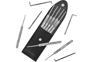 MULTIPICK ELITE 12 Lockpicking Set [12 parti | 0,6 mm] Grimaldelli per Serratura - Kit Grimaldelli - Apri lucchetto - Kit Scassinatore incluso tenditore - Grimaldello & Grimaldelli