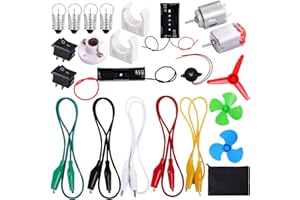 ELCOHO Educational Electric Circuit Kits Toys Science Montessori Learning Kits Electronics Motor Kits with Storage Bag for DIY Science Project, 23 Pieces