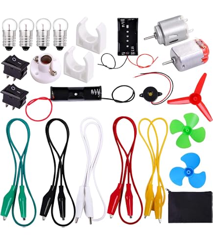 Circuit Learning Kit Für Kinder – DIY Elektro-Experimente, Serien- & Parallelschaltungen, Inkl. Lämpchen & Batteriekasten