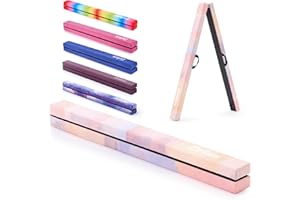 ZELUS Poutre de Gymnastique Pliable 240cm/270cm Poutre de Gym Pliante Poutre d'Équilibre Antidérapant Transportable pour Enfants Filles Gymnastes