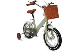 Charocean Kinder Fahrrad 12 Zoll Kinderfahrrad für ab 2-5 Jahre Jungen & Mädchen, Mädchen Fahrrad mit Stützrädern & Korb, Höhenverstellbares Fahrrad für Kinder von 80-110 cm