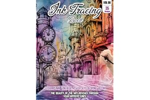 Ink Tracing Book: Stress relief reverse steampunk Vintage Coloring Book for adults: mindfully Follow white lines to Uncover 35 cute steampunk Vintage ... color pages a perfect gift for Vintage lovers