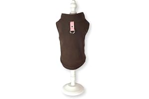 CARA MIA DOGWEAR Dog Fleece Harness Vest Jumper Sweater Coat for Small Breed Dogs, (Medium, Brown)