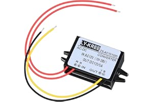 Fiada AC-DC Convertisseur d'Alimentation AC 12V (10-28V) à DC 12V Convertisseur de Tension Réduite, Module Convertisseur Buck Étanche pour Écran de Voiture Caméra de Surveillance Moteur, 5A