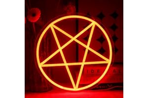 OYCGZV Magic Pentagram Neon Light Sign - Red Neon Sign for Wall Decor Magic Pentacle Neon Wall Light USB Led Sign for Home Game Zone Room Bedroom Man Cave Party Bar - Gothic Theme Gift for Friends