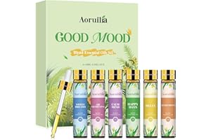 Aoruilia Essential Oil Blends Set 6 x 10ml, Well-Being Essential Oils for Diffusers for Home, Aromatherapy, Good Mood - Happy Days, Relax, Refreshing, Sweet Dreams, Air Freshening, Calm Mind
