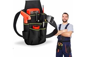 MUMUSUKI Werkzeugtasche mit Gürtel, Größenverstellbare Werkzeug Organizer, Tragbare Multifunktions Wasserdichter Oxford-Stoffwerk Werkzeugaufbewahrungstasche, für Gärtner, Floristen, Geschenkidee (Schwarz)