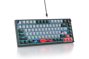 SbocKeeb V400 75% Klawiatura mechaniczna Gasket, 75% przewodowa mechaniczna RGB z uszczelką i podkładkami dźwiękochłonnymi programowalna QWERTY amerykańska dla komputerów Mac/Win