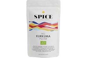 ‎SPICE 345 WORLD'S FINEST SELECTION SPICE Premium Bio Kurkuma Pulver, 500g Curcuma Gewürz Pulver aus ökologischer Landwirtschaft, Kurkumapulver gemahlen mit Curcumin, ideal für Curry-Gerichte, Kurkuma-Latte (Goldene Milch)