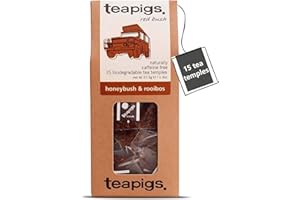 teapigs Honeybush & Rooibos Tea Bags - Naturally Caffeine-Free with an Earthy Nutty Blend - South African Sourced - 15 Eco-Friendly Biodegradable Tea Temples (1 Pack)