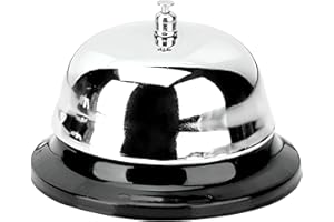 Ahad Trader Premium Stainless Steel Hand Held Calling Bell for Reception, Service Desks" size 6cm hight & 8.5cm width, Durable Classic Service Bell for Hotels, School Front Desks"