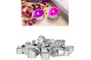 DIOCHE 100pcs Tealight Candle Box DIY Aromatherapy Candle Making Empty Aluminum Box Aromatherapy Oil Lamps Lamp Shell Empty Candle Container