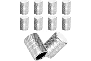 FDCZEYXIOR 10 PCS Tyre Dust Caps, Silver Dust Caps for Car Tyres Aluminum Tyre Valve Cap Car Tire Valve Stem Covers Corrosion Resistant Universal Stem Cap Covers for Cars Trucks Motorcycles SUVs Bikes