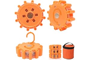 ‎APODESS LED Warnleuchte, 3 Stück Warnblinkleuchte Wasserdichte Warnlicht für Auto mit Magnet und Haken, LED Rundumleuchte mit 9 Blinkend Leuchtmodi für Autos, LKWs, Boote