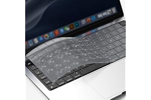GPXIIZ Protection Clavier Compatible avec 2025-2022 MacBook Air 13.6/Air 15 Pouces M4 M3 M2, 2024-2021 Mac Pro 14/Pro 16 Pro/Max M4 M3 M2 M1, US-Layout, Clair(Texture en Fibre de Carbone)