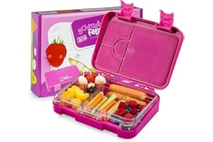 ‎SCHMATZFATZ Junior Lunchbox Brotdose Vesperbox | mit Zusatzbehälter | kinderfreundlich | abgedichtet | 4 oder 6 Portionier-Fächer | für Flüssignahrung geeignet spülmaschinenfest | BPA-frei | Kunststoff