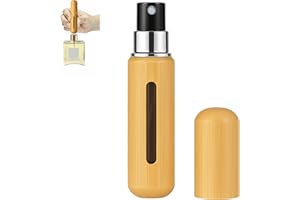 Lady's Bodyguard Elite Vaporisateur Parfum Rechargeable en Bambou - Spray & Roll-On 5ml - Écologique, Anti-Fuite, Huiles Essentielles, Voyage, Femme & Homme