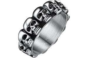 FaithHeart Customized Gothic Skull Ring Men Punk Biker Rings Skeleton Jewellery Stainless Steel Skulls Rings Size O-Z+3 Can Personalise