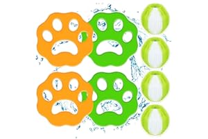 FYNDORS Pet Hair Remover for Laundry, 8 Pack Laundry Balls Hair Catcher Washing Machine Lint Remover Reusable - Pet Fur Laundry Catcher Hair Remover for Laundry Bedding