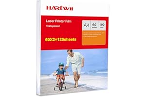 HARTWII A4 Overhead Projector Film OHP - 120 Sheets Acetate Clear A4 For Laser & Copier Printing Jet