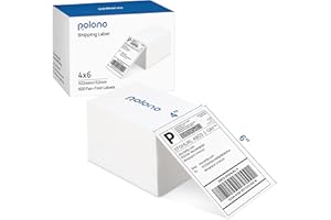 ‎POLONO Thermoetikette, POLONO 4"x6" Thermodirekt-Versandetikette (500er-Pack), Perforierte Leporello-Etikette, Kompatibel mit Etikettendrucker MUNBYN, Rollo, IDPRT SP410, POLONO PL60, Handelsqualität