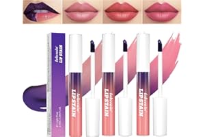 DENESTUP 3 Colors Peel off Lip Stain Tattoo, Peel off Lip Liner Tattoo Matte Finish Lip Stain, Colors Change Lip Gloss Long Lasting Waterproof Plump Lip Makeup Gift for Women