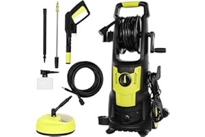 BIRTECH Pressure Washers 1800W 135bar 450L/H, Electric Pressure Washer with Patio Brush,Power Washer with Adjustable Spray Nozzle, Jet Washers for Patio/Car/Garden/Yard/Fences/Driveways