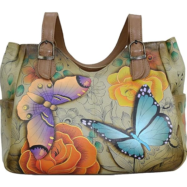 Anna By Anuschka Women's Hand-Painted Leather Shoulder Bag - Art-Inspired Premium Tote