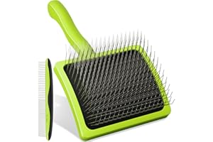 Pecute Slicker Dog Brushes for Grooming, Dog Brush for Cockapoo, Labradoodles, Ergonomic Cat Grooming Brush with 25mm Long Pins to Detangle Knots, Remove Loose Hair, Soft Pad for Sensitive Pet Skin, L