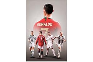 GEATAYCH Inspirierendes Fußballposter, motivierender Fußballstar-Leinwand-Kunst, Fußballsport-Kunstposter für Fitnessstudio, Büro, Mann, Heimdekoration, Fan-Geschenk (40,6 x 61 cm, ungerahmt, Cr7 Cristiano