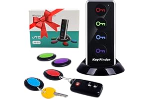 Key Finder, JTD Tracker Key Finder sans Fil/Localisateur d’éléments RF sans Fil avec Support pour Lampe de Poche à Del et Base pour pour téléphone cellulaire Pets (1-4)