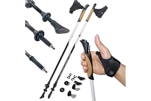 WeLLIFE Bastoni Nordic Walking Regolabili in Alluminio Ultraleggeri Telescopico, Impugnatura in Sughero Naturale e Polsino con Sgancio Rapido CLICK and GO per Escursionismo e Trekking