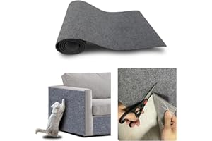 JSUDQR Alfombra Rascador para Gatos Adhesivo 40x200cm Gris Claro Rascador para Gatos Sofa para sofás, Muebles y alfombras