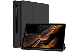 TQQ Custodia Compatibile con Samsung Galaxy Tab S7 Fe/S8+ Plus,Con S Pen Holder Cover per 12.4" Galaxy Tab S8+ 2022/S7 FE 2021/Tab S7 Plus 2020, con Portapenne Più Angoli di Visuale (Black)