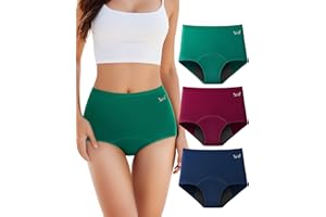 TANSTC Culotte Menstruelle Coton Flux Tres Abondant, Fuite pour Règles, Post-Partum, Récupération, Protection Hygiénique Lavable pour Regle, Culotte Menstruelle Adolescente Taille Haute, Lot 3