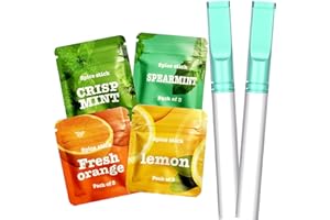 ‎EPICSOA ePicsoa Set of 2 Smoking Ceasing Breath Stick - 12 Nicotine-Free Filters (Mint + Spearmint + Lemon + Orange) - Cigarette Replacement Smokeless Aid with Real Smoke Feel Nicotine Free - Cyan