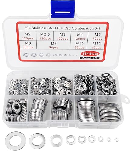 Rondelles Plates Galvanisées - Tailles M2 à M12 - Lot Multi-Tailles Pour Bricolage Et Réparation