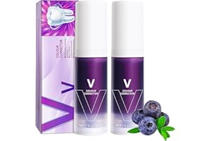 HUNELAER 2 Pack Purple Toothpaste for Teeth whitening-Premium Teeth Color Corrector,Purple Teeth Whitening,Yellow Stain Removal Gel,Teeth Whitener