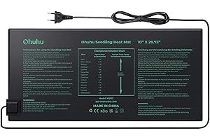 Ohuhu Heizmatte Wärmematte für Sämling Germination, Wasserdichtes Heizmatte Pflanzen Gewächshaus Heizkissen Reptil Temperatur Heizkissen Hydroponischer Gartensaatstarter Sicher Haltbar, 25x52 cm