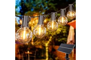 Yuusei Guirlande Lumineuse Solaire D'extérieur G40 Avec 50 + 2 Ampoules Led Incassables, Étanche Jusqu'à 30 M Pour Terrasse, Jardin, Bistrot, Fête and Cour