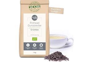 ‎MYCUPOFTEA Pinhead Gunpowder grüner Bio-Tee lose 1kg – Hochwertiger Grüntee in Bio-Qualität aus China - Mild-Rauchig im Geschmack – Für Genießer und Tee-Kenner – MyCupOfTea