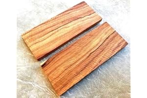 TITAN CRAFTS Pair of Olive Burl Wood Scales Blanks Book Matched Knife Handle Making Material Crafts 12.8x5cm