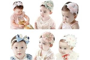 HBF MMA 6 pièces de cheveux bebe Fleur rubans pour les cheveux filles Accessoires pour cheveux