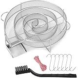 ZITFRI Générateur de Fumée Froide Ronde pour Fumoir Boîte de Fumoir Granule Fumage Viande Poisson avec Corde Brosse Nettoyage