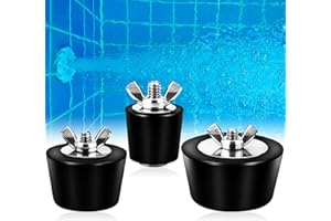 GAOUTO Pack of 3 Pool Winter Plugs, 25-51 mm Inlet Nozzle, Rubber Plugs with Stainless Steel Wing Nut Against Sealing Plugs, Pool, Pool Rubber Plugs for Swimming Pool, Spa, Pipes, Winter Fittings