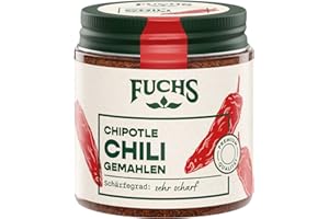 ‎FUCHS Fuchs Gewürze - Chipotle Chili gemahlen | Rauchiges Chilipulver | Chilipulver in Premium-Qualität | 50 g im wiederverschließbaren Gewürzglas
