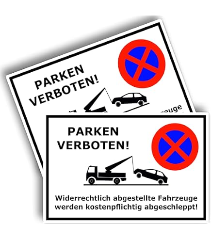 Parkverbotsschild Aus Alu Dibond – 20x30 Cm, Wetterfest, Mit Klebepads Oder Schrauben Befestigen