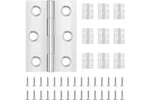 10 Stück Scharniere Klappbar 44mm × 31mm, Leryati Scharnier Edelstahl Klappbar Scharnierband Klein Türscharnier für Türen Fenster, Klavierband Scharnier mit 60 Stück Schrauben