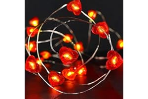 Eledreme lichterkette herzen, 2m 20 led lichterkette innen batterie, valentinstag deko lichterkette batterie lichtervorhang innen, led herz fairy lights für Valentinstag Hochzeit Jahrestage Party